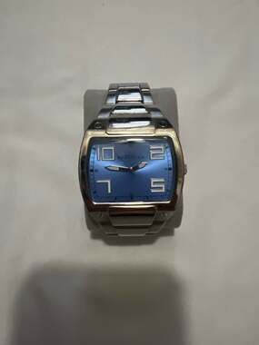 Kenneth Cole Reaction Men's Square Blue Dial Stainless Steel  Watch RK3211